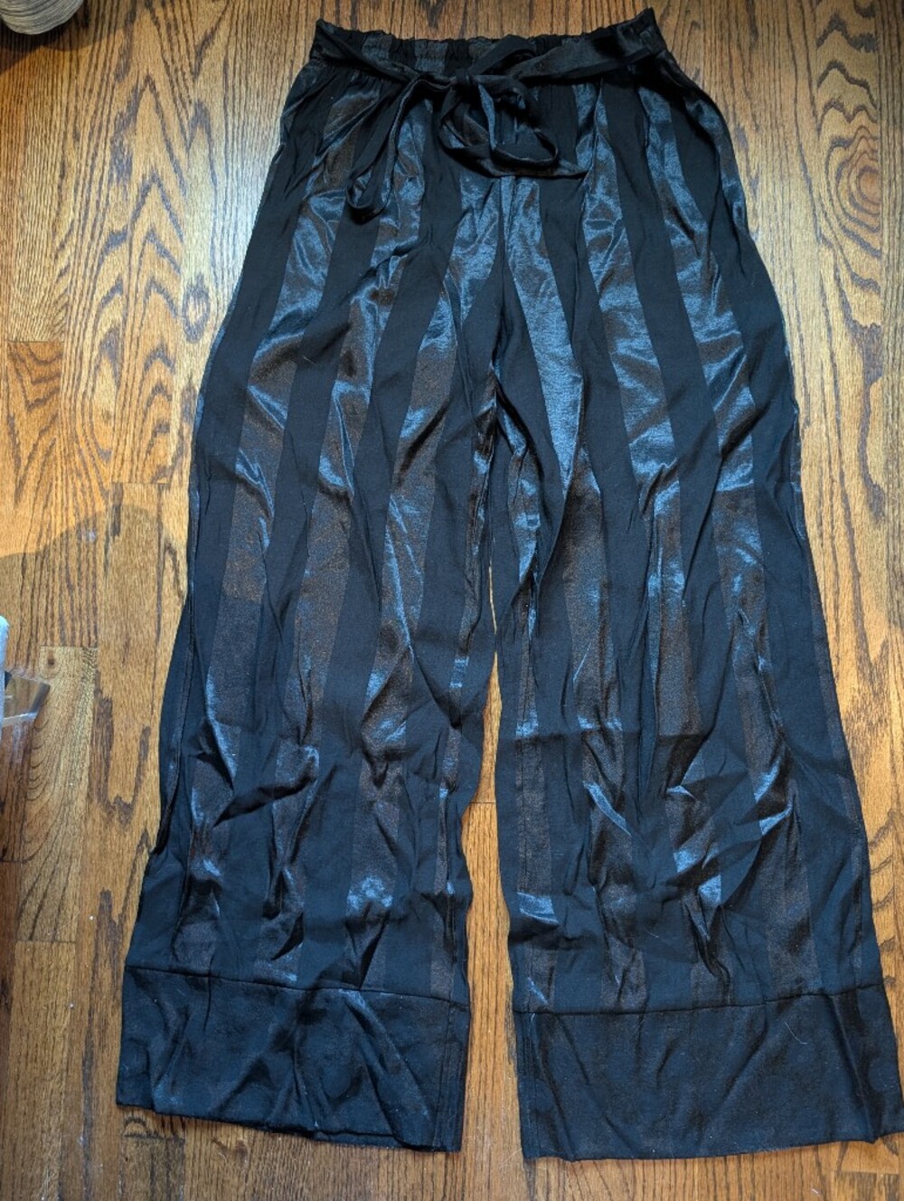 Victoria's Secret Black Striped Wide Leg Pants